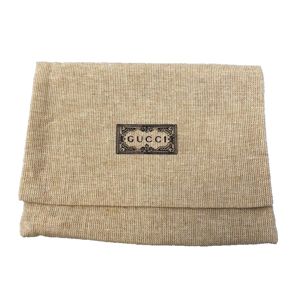 Authentic Gucci Dust Bag Cotton Beige Small Foldover Pouch Travel Storage Gift
